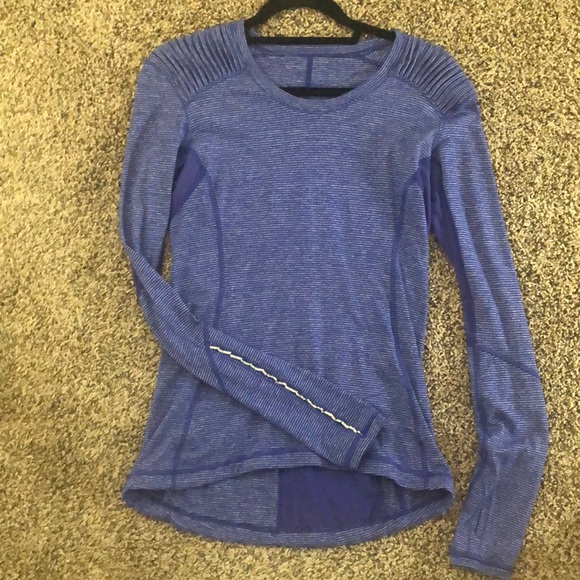 lululemon athletica Tops - Longsleeve blue stripe EUC